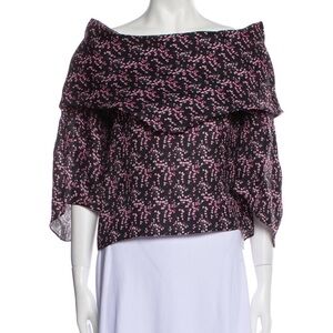 ROSIE ASSOULIN OFF SHOULDER SILK TOP XS